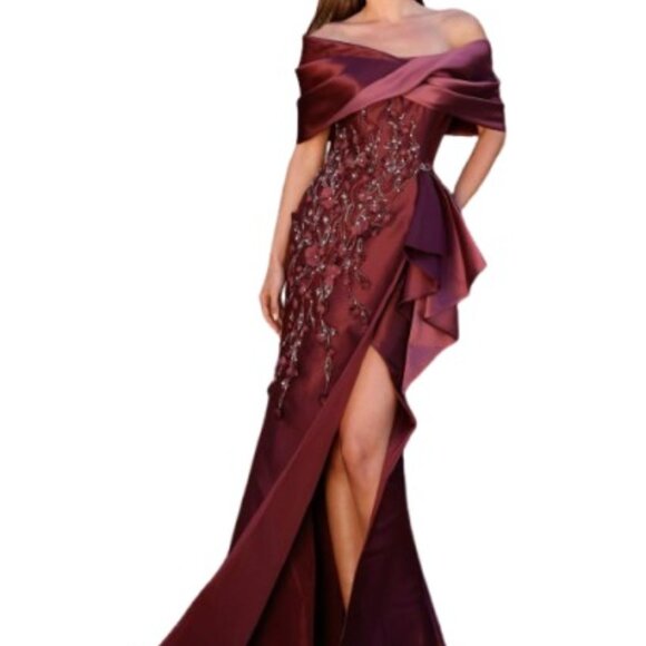 Terani Couture Dresses & Skirts - SALE NWT Terani Couture 252M5324 Beaded Formal Gown Wine Mauve Size 14